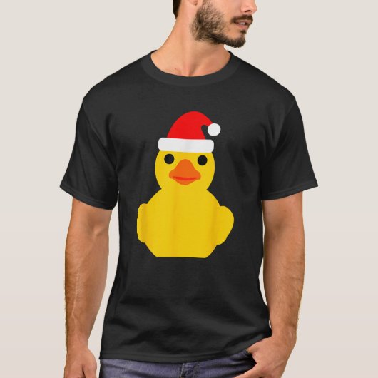 Rubber Duck Lover Weihnachtsfest Weihnachtsmannmüt T-Shirt (Vorderseite)