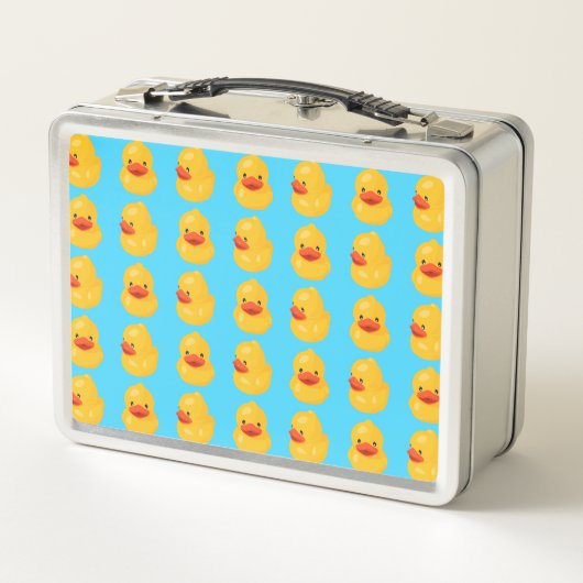 Rubber Duck Muster Blue Print Lunch Box (Rückseite)