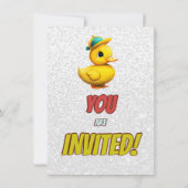 Rubber Duck Niedlich Personalisierten Geburtstag E Einladung (Rückseite)