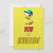 Rubber Duck Niedlich Personalisierten Geburtstag E Einladung (Rückseite)