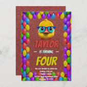 Rubber Duck Niedlich Personalisierten Geburtstag E Einladung (Vorne/Hinten)