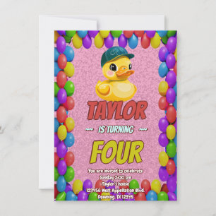 Rubber Duck Niedlich Personalisierten Geburtstag E Einladung