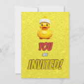 Rubber Duck Niedlich Personalisierten Geburtstag E Einladung (Rückseite)