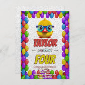 Rubber Duck Niedlich Personalisierten Geburtstag E Einladung (Vorne/Hinten)