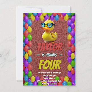 Rubber Duck Niedlich Personalisierten Geburtstag E Einladung