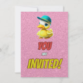 Rubber Duck Niedlich Personalisierten Geburtstag E Einladung (Rückseite)
