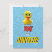 Rubber Duck Niedlich Personalisierten Geburtstag E Einladung (Rückseite)