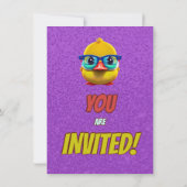 Rubber Duck Niedlich Personalisierten Geburtstag E Einladung (Rückseite)