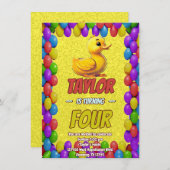 Rubber Duck Niedlich Personalisierten Geburtstag E Einladung (Vorne/Hinten)