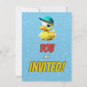 Rubber Duck Niedlich Personalisierten Geburtstag E Einladung (Rückseite)