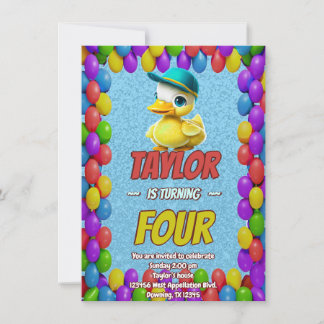 Rubber Duck Niedlich Personalisierten Geburtstag E Einladung