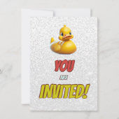 Rubber Duck Niedlich Personalisierten Geburtstag E Einladung (Rückseite)