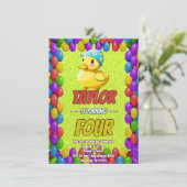 Rubber Duck Niedlich Personalisierten Geburtstag E Einladung (Stehend Vorderseite)