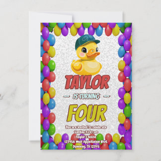 Rubber Duck Niedlich Personalisierten Geburtstag E Einladung