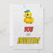 Rubber Duck Niedlich Personalisierten Geburtstag E Einladung (Rückseite)