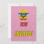 Rubber Duck Niedlich Personalisierten Geburtstag E Einladung (Rückseite)