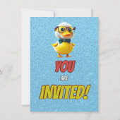 Rubber Duck Niedlich Personalisierten Geburtstag E Einladung (Rückseite)