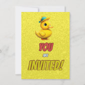 Rubber Duck Niedlich Personalisierten Geburtstag E Einladung (Rückseite)