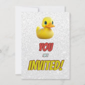 Rubber Duck Niedlich Personalisierten Geburtstag E Einladung (Rückseite)