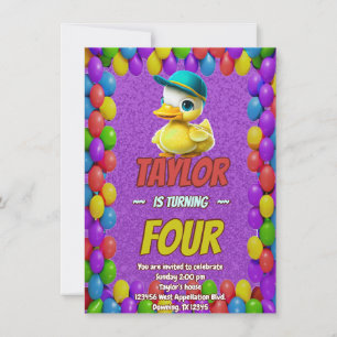 Rubber Duck Niedlich Personalisierten Geburtstag E Einladung
