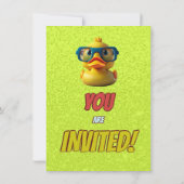 Rubber Duck Niedlich Personalisierten Geburtstag E Einladung (Rückseite)