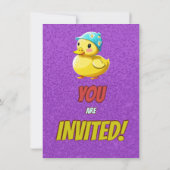 Rubber Duck Niedlich Personalisierten Geburtstag E Einladung (Rückseite)