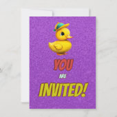 Rubber Duck Niedlich Personalisierten Geburtstag E Einladung (Rückseite)