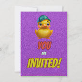 Rubber Duck Niedlich Personalisierten Geburtstag E Einladung (Rückseite)