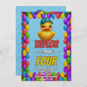 Rubber Duck Niedlich Personalisierten Geburtstag E Einladung (Vorne/Hinten)