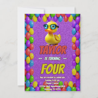 Rubber Duck Niedlich Personalisierten Geburtstag E Einladung
