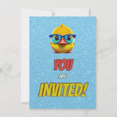 Rubber Duck Niedlich Personalisierten Geburtstag E Einladung (Rückseite)