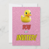 Rubber Duck Niedlich Personalisierten Geburtstag E Einladung (Rückseite)