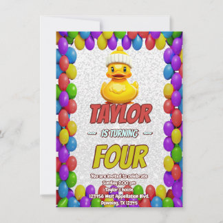 Rubber Duck Niedlich Personalisierten Geburtstag E Einladung