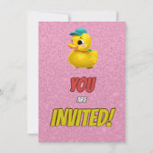 Rubber Duck Niedlich Personalisierten Geburtstag E Einladung (Rückseite)