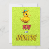 Rubber Duck Niedlich Personalisierten Geburtstag E Einladung (Rückseite)