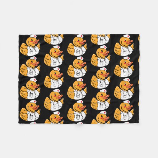 Rubber Duck Nurse Duck On Duty Medical Rubber Fleecedecke (Vorderseite (Horizontal))