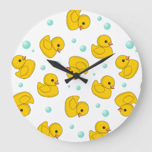 Rubber Duck Pattern Große Wanduhr