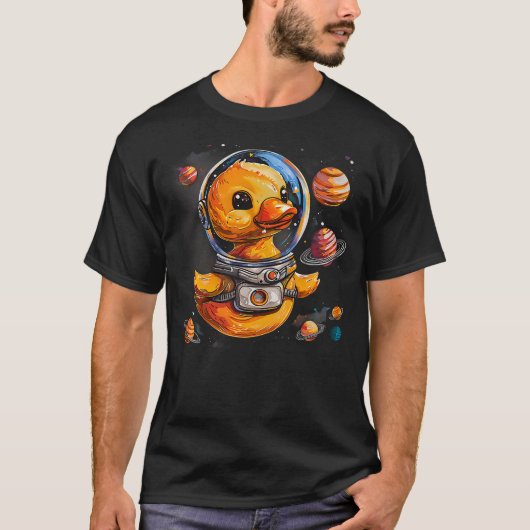Rubber Duck Planet Astronaut Space Rubber Duck Lov T-Shirt (Vorderseite)
