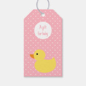 Rubber Duck Polka Dot Babydusche Geschenketiketten Geschenkanhänger (Vorderseite)