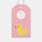 Rubber Duck Polka Dot Babydusche Geschenketiketten Geschenkanhänger (Rückseite)