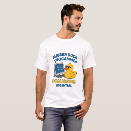 Rubber Duck Programmer Funny Debugging Essential T T-Shirt (Vorne ganz)