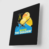 Rubber Duck Quadratische Wanduhr (Winkel)