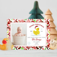 Rubber Duck Santa Watercolor Weihnachtsgebäck Foto