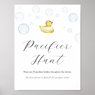 Rubber Duck Schnuller Hunt Baby Showspielzeichen Poster