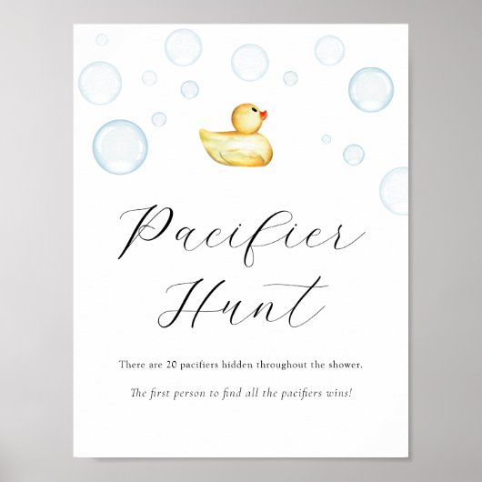 Rubber Duck Schnuller Hunt Baby Showspielzeichen Poster (Vorne)