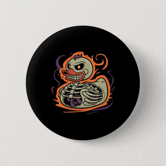 Rubber Duck Skeleton Rubber Duckie Kostüm Party Button (Vorderseite)