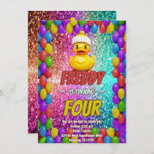 Rubber Duck Sondercharakter Geburtstag einladen Einladung (Vorne/Hinten)