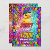 Rubber Duck Sondercharakter Geburtstag einladen Einladung (Vorne/Hinten)