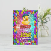 Rubber Duck Sondercharakter Geburtstag einladen Einladung (Stehend Vorderseite)