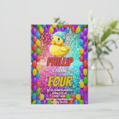 Rubber Duck Sondercharakter Geburtstag einladen Einladung (Stehend Vorderseite)